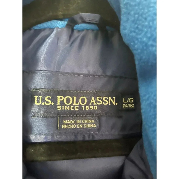 U.S Polo Assn. Boys Sleeveless Full Zip Up Mock Neck Puffer Vest Navy Blue 14/16 - Picture 5 of 6